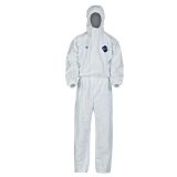 White Disposable Coveralls Painters Protective Overall Boiler Suit Hood Lab Coat Virus Protective Overall