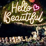 CALCA LED Neon Sign hello beautiful Sign 12VDC  Size- 16.7X10inches