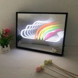 3D Magic Infinite rectangle  Mirror Multi-layer  rainbow+cloud Neon Mirror Sign